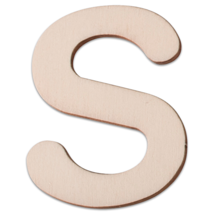 Holzbuchstabe S ca. 3mm 6cm hoch natur