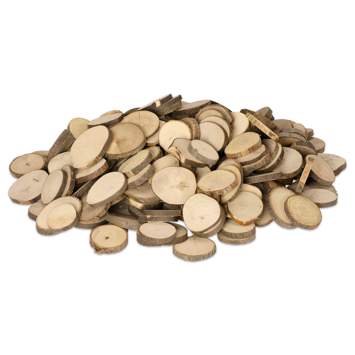 Holzscheiben mit Borke Ø ca. 1,5-5cm 1kg natur