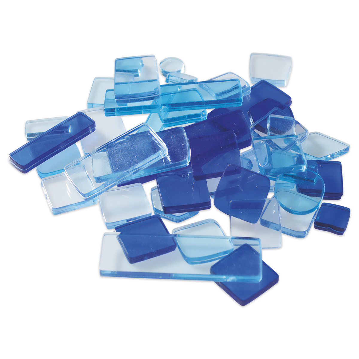 Acryl-Mosaik Lucy Formen-Mix 100g blau-mix