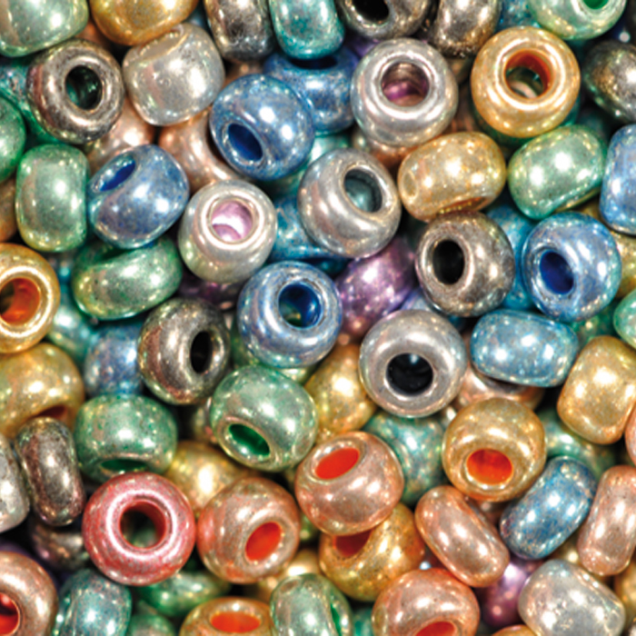Rocailles metallic glänzend 2,6mm 17g mix