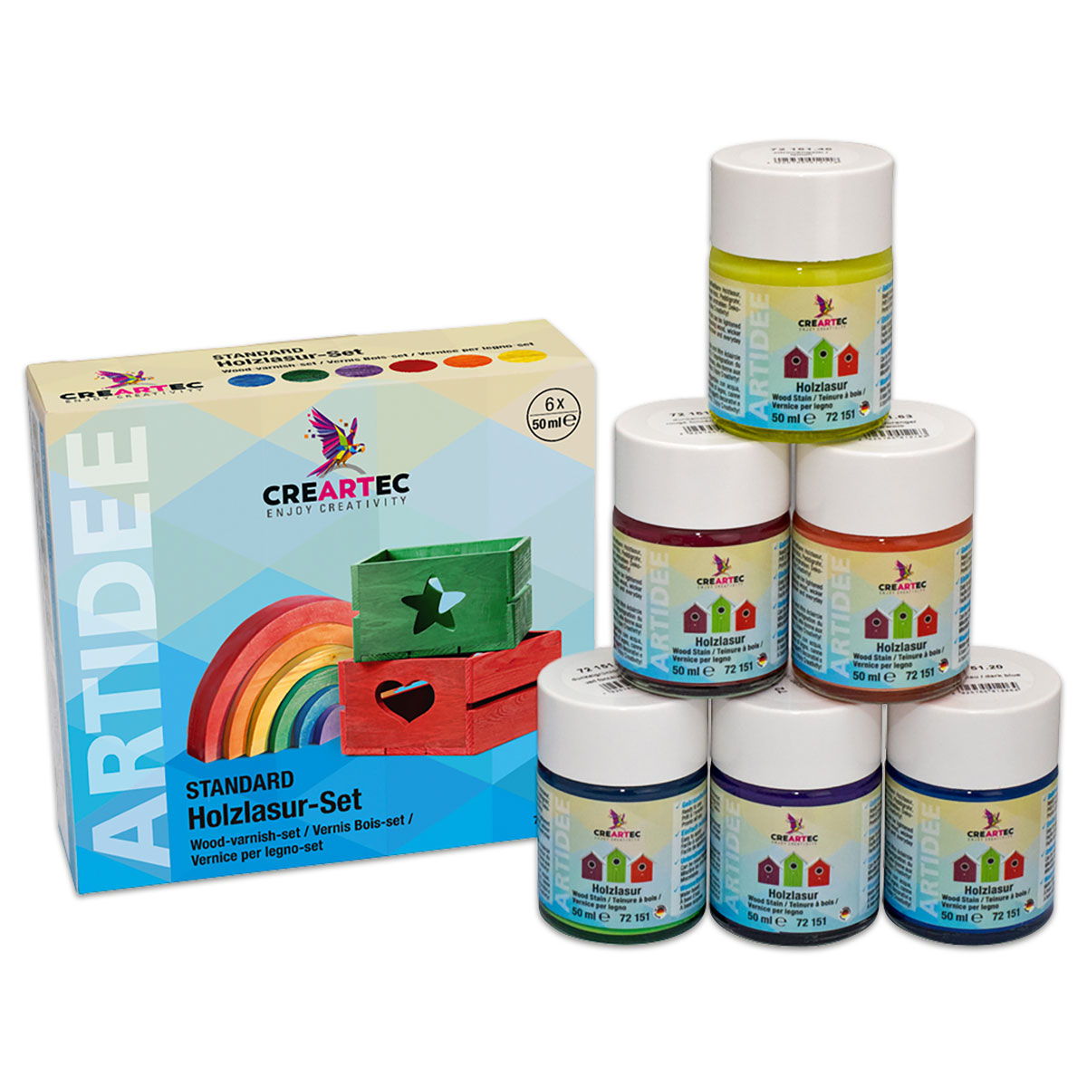 Holzlasur Set 6 Farben à 50ml Standard