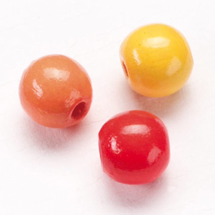 Holzperlen-Mix 12mm 30 St. gelb/rot mix