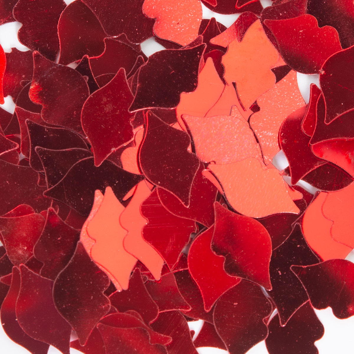 Streudeko-Pailletten Lippen ca. 15x7mm 10g rot