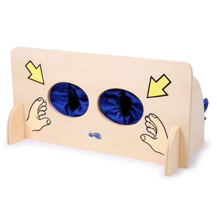 Spiel - Fühl-Wand Holz/Stoff 40x20x20cm