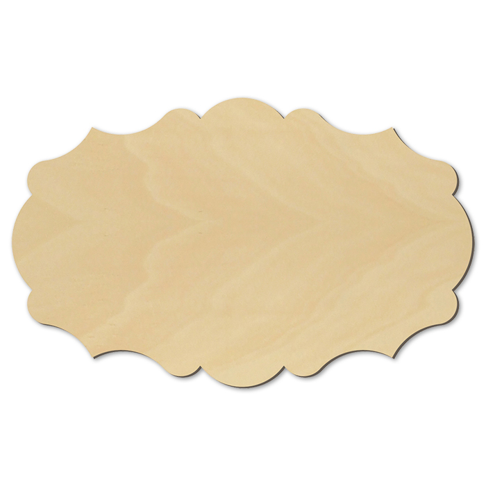 Türschild Barock Holz 4mm 29x18cm natur