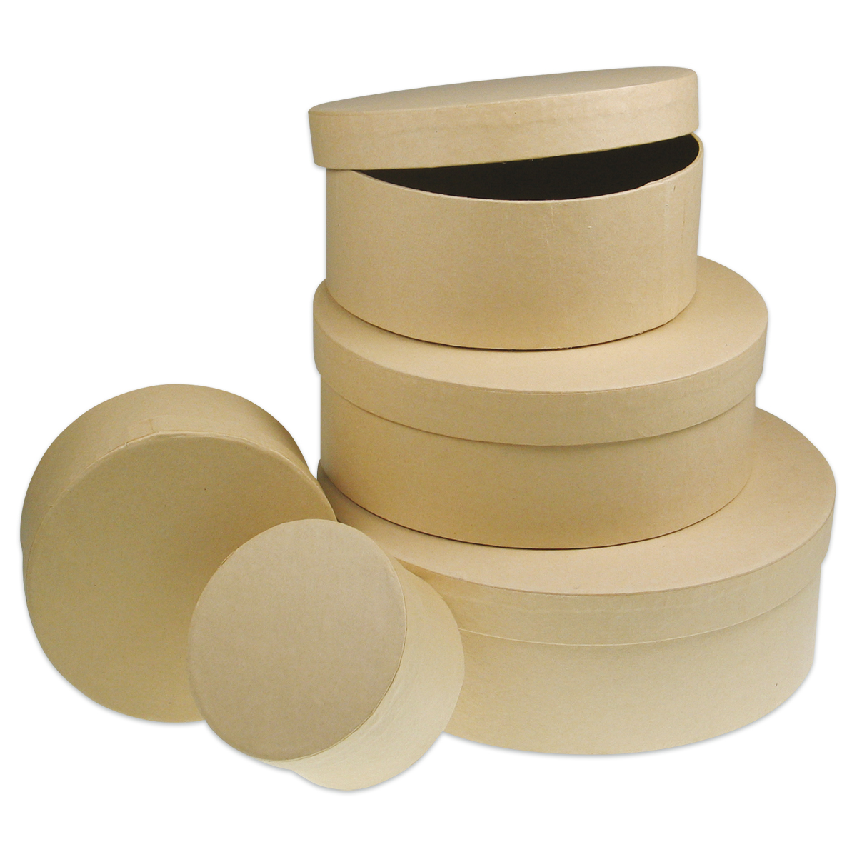Pappschachteln rund 5er-Set