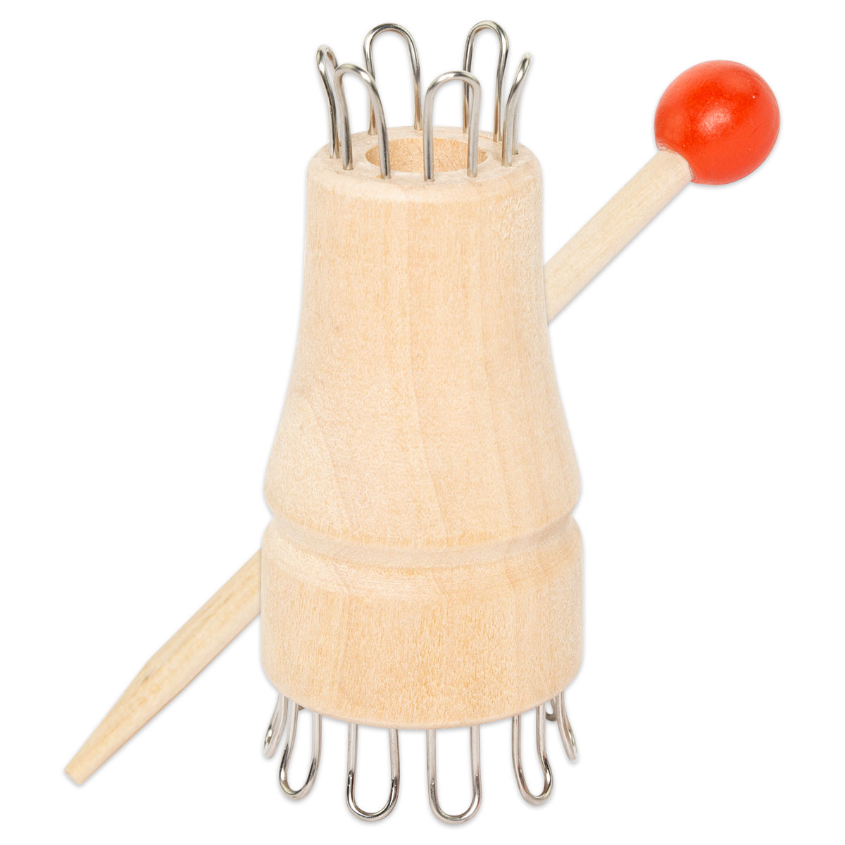 Strickliesel mit Stricknadel Holz Ø 4x7cm natur