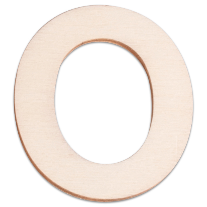 Holzbuchstabe O ca. 3mm 6cm hoch natur
