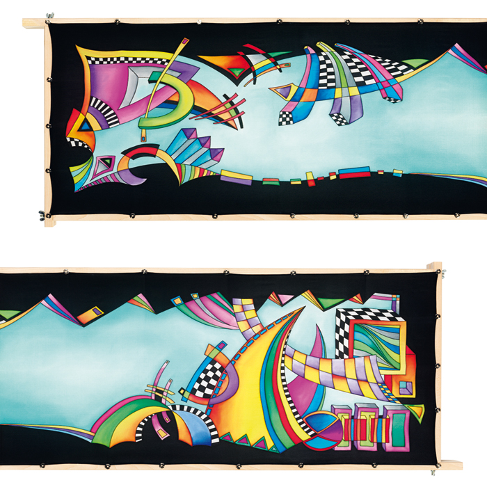 Schal Gutta schwarz 180x45cm Cubic naturweiß