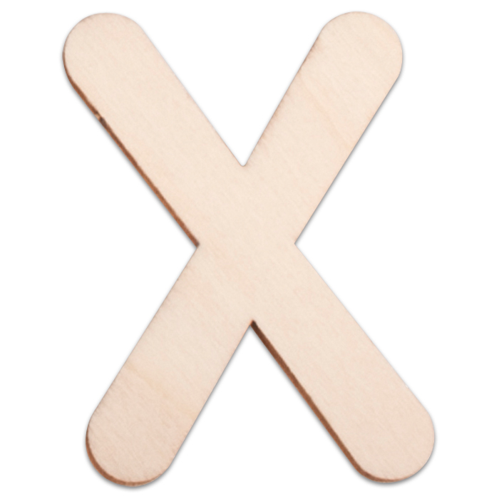 Holzbuchstabe X ca. 3mm 6cm hoch natur