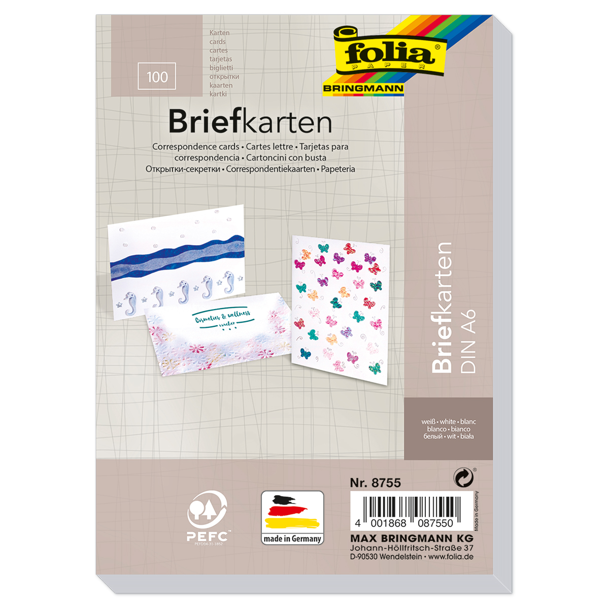 Brief- & Bastelkarten DIN A6 100 St. weiß einfach