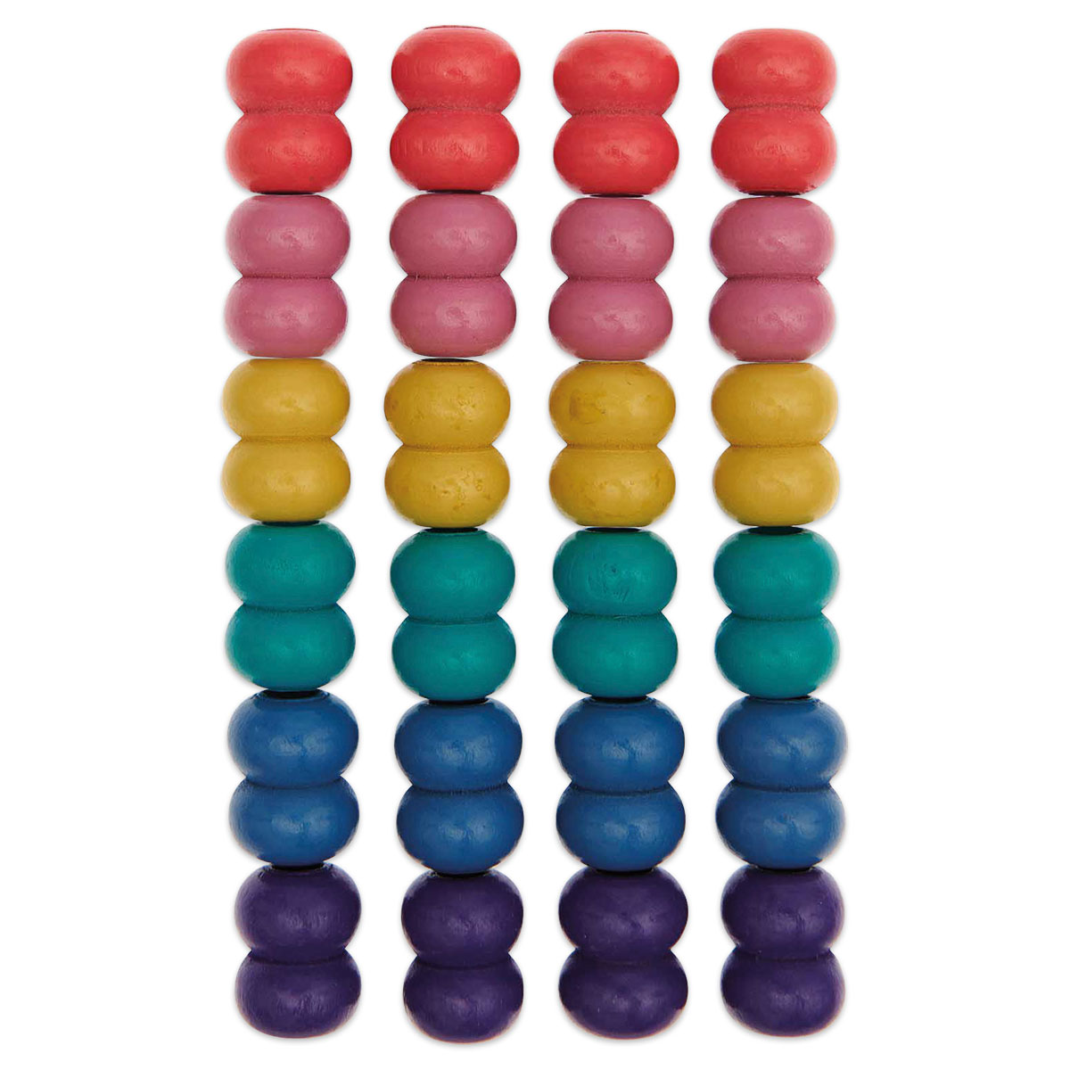 Makramee-Holzperlen-Mix 17x22mm 24 St. regenbogenfarben