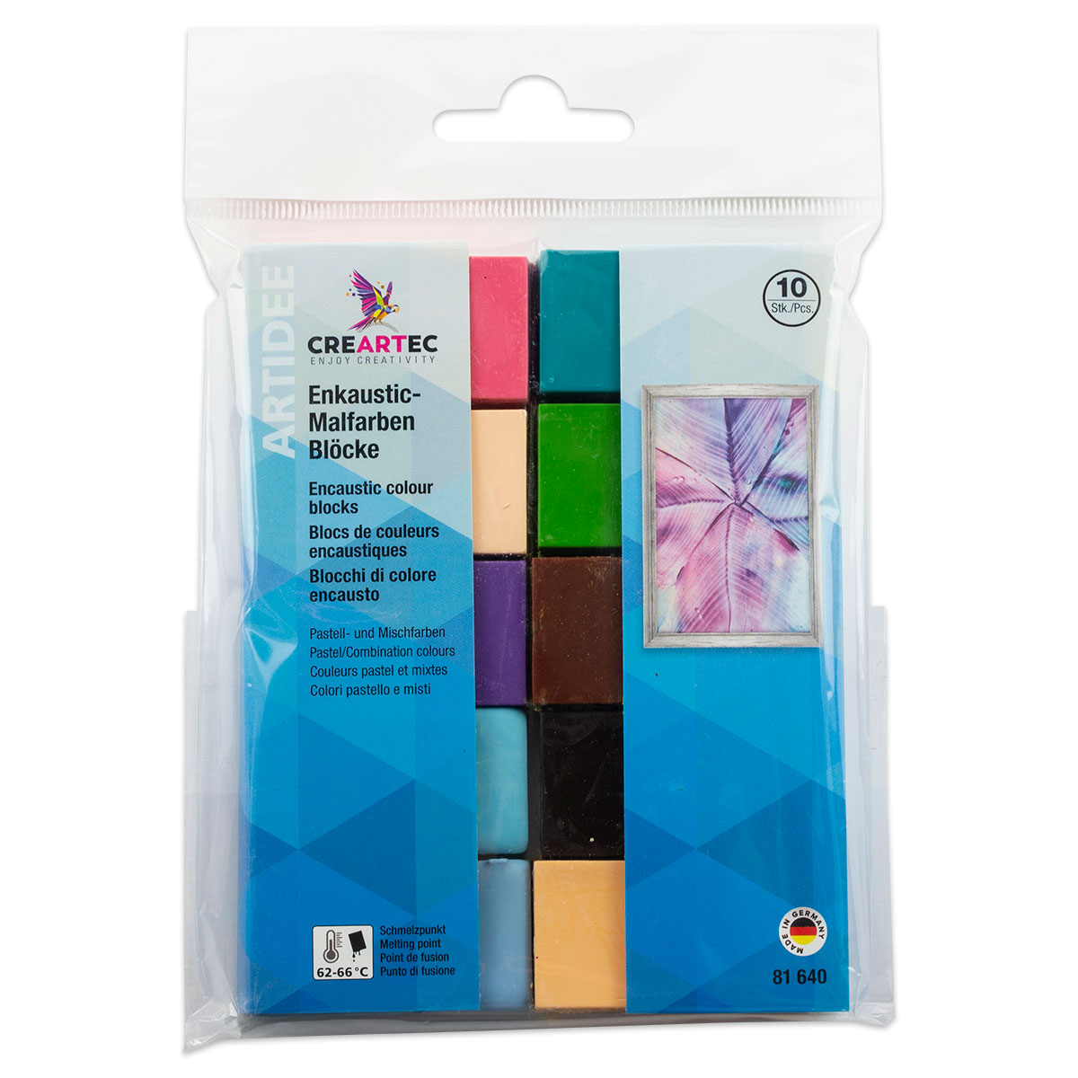Enkaustic-Malblöcke-Set 10 St. Pastell- & Mischfarben