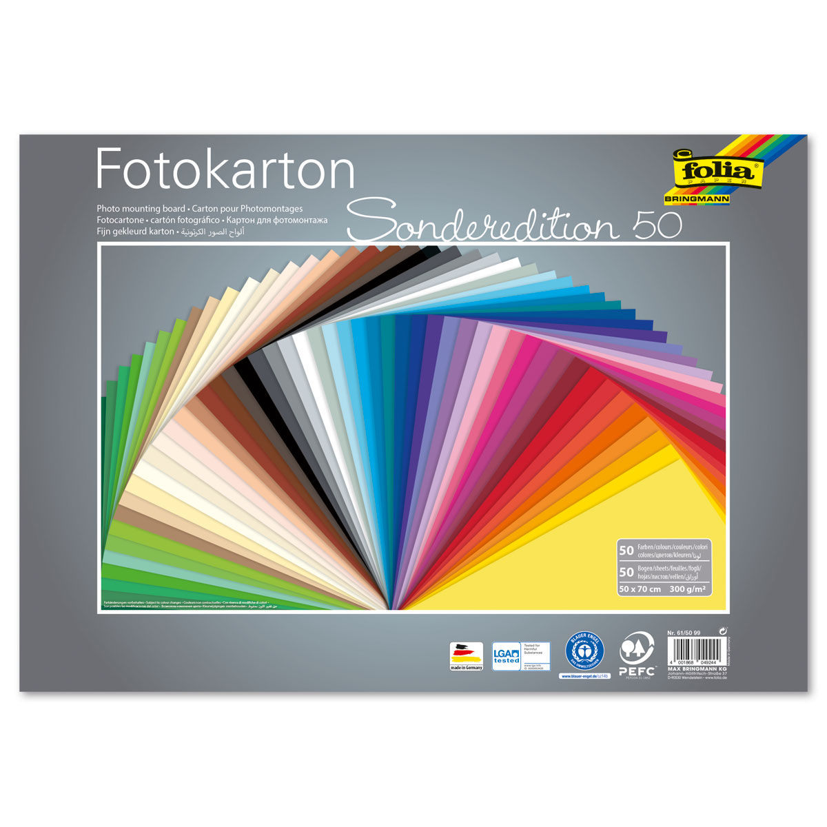 Fotokarton 300g/m² 50x70cm 50 Bl./Farben
