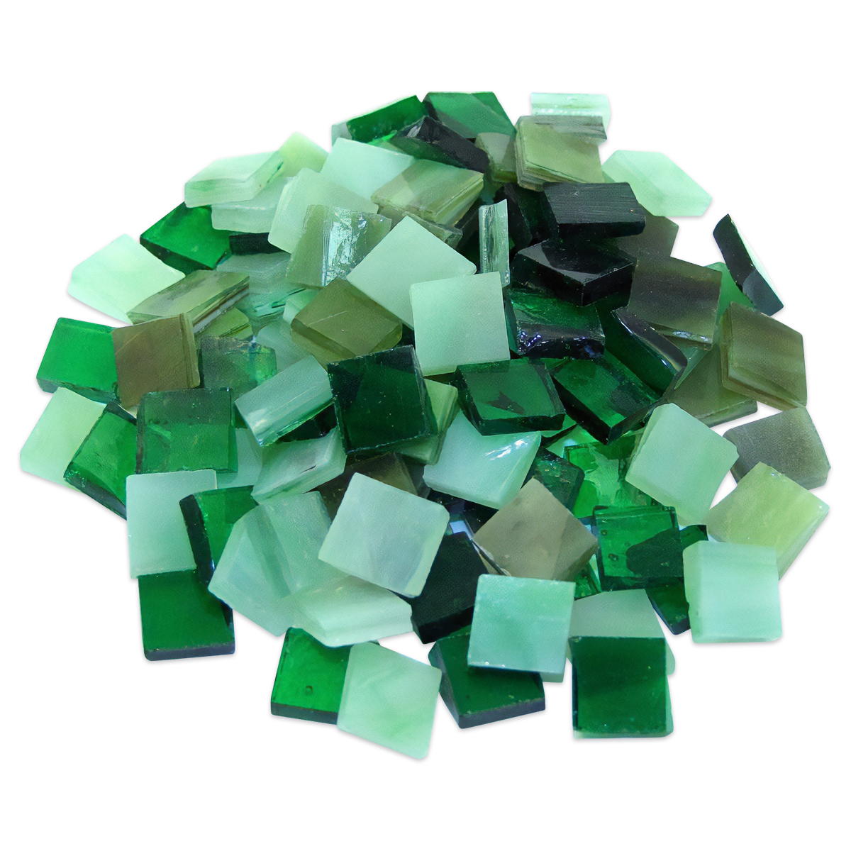 Tiffany-Glasmosaik 10x10x4mm opak grün-mix