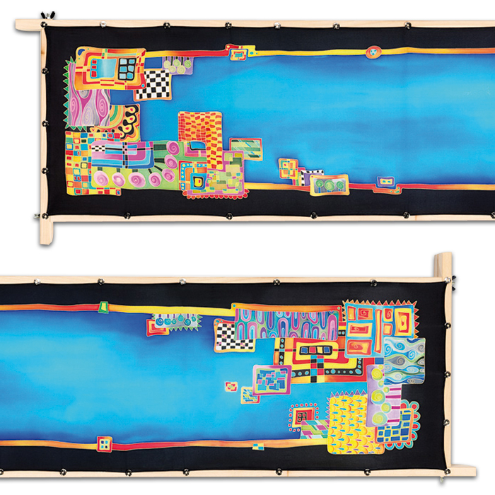 Schal Gutta gold 160x32cm Phoenix naturweiß