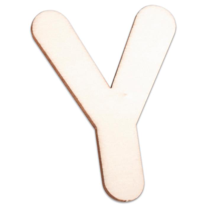 Holzbuchstabe Y ca. 3mm 6cm hoch natur
