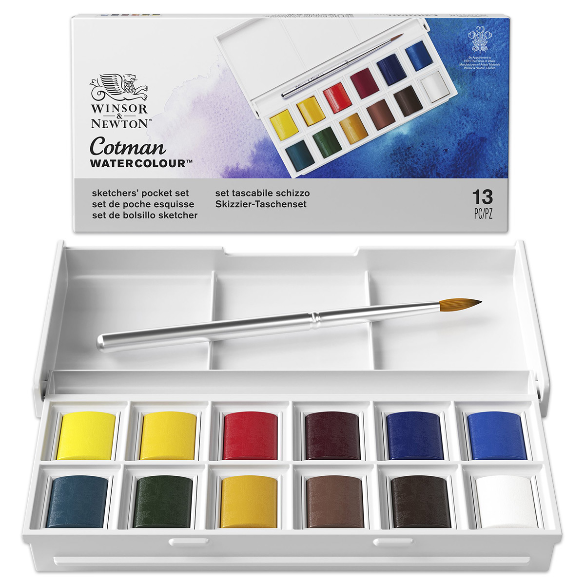 Aquarell-Taschenkasten 12 Farben