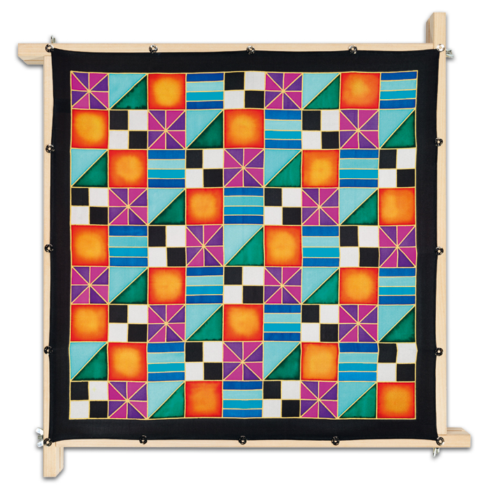 Tuch Gutta gold 55x55cm Squares naturweiß