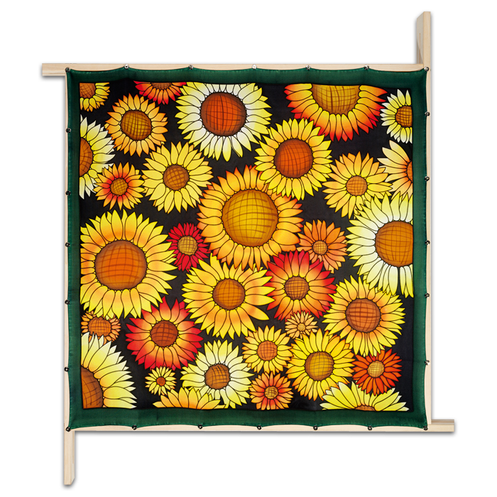 Tuch Gutta schwarz 90x90cm Sunflowers naturweiß