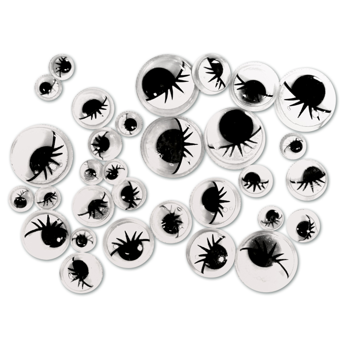 Wackelaugen rund mit Wimpern 100 St. mix