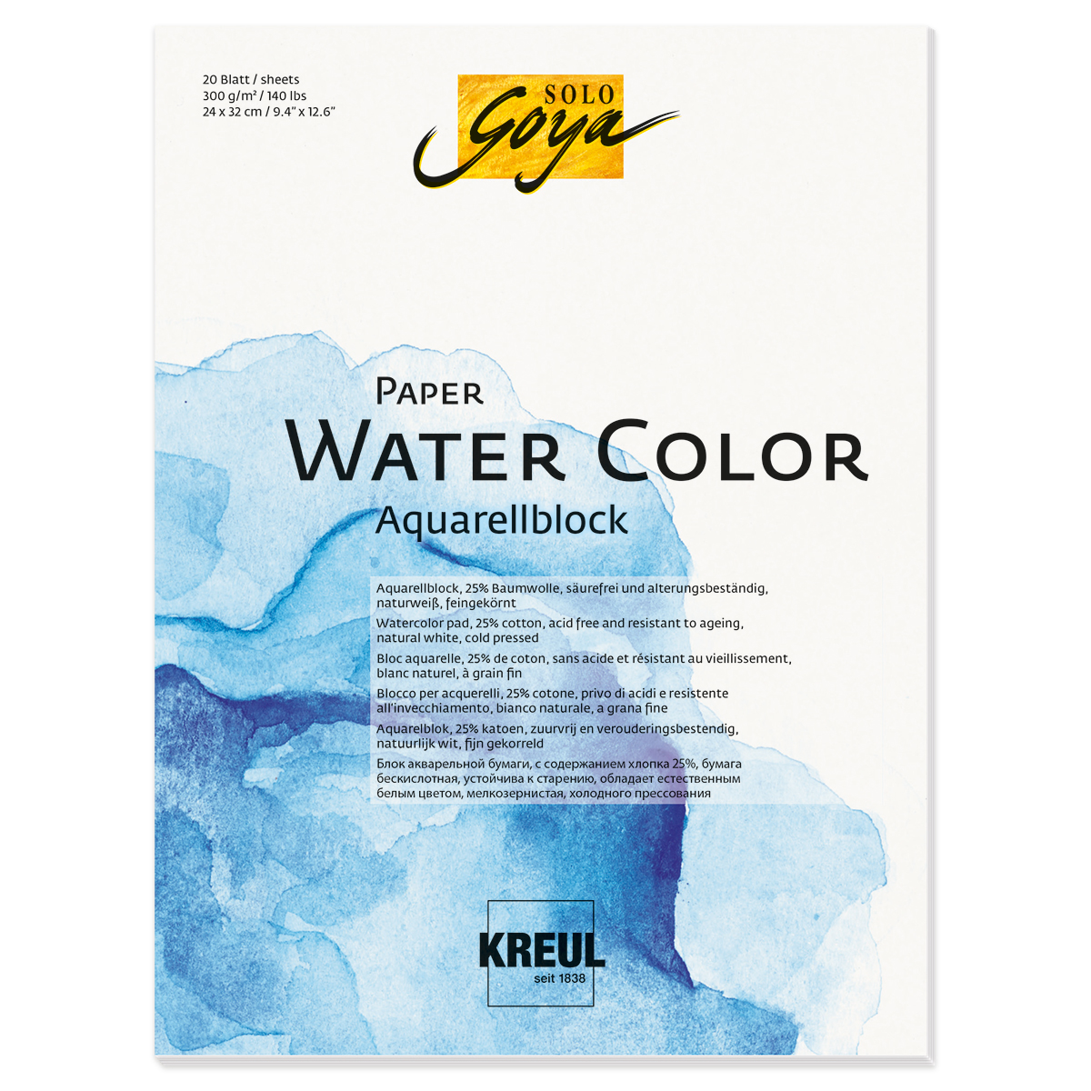 SOLO GOYA Paper Water Color 24x32cm 20 Bl.