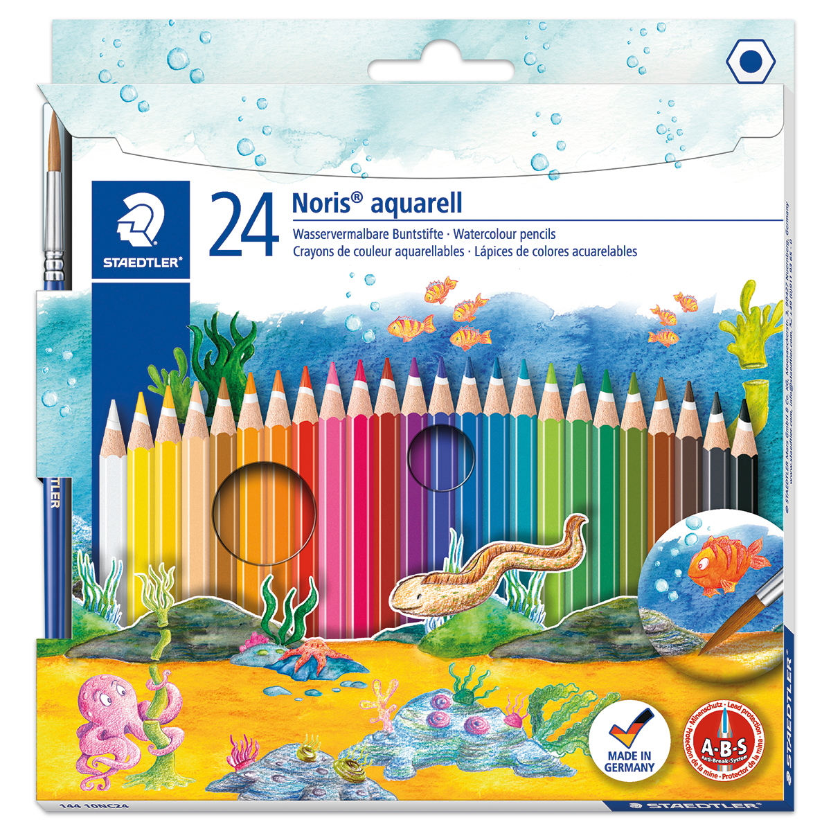 Noris aquarell 144  24 Farbstifte + 1 Pinsel