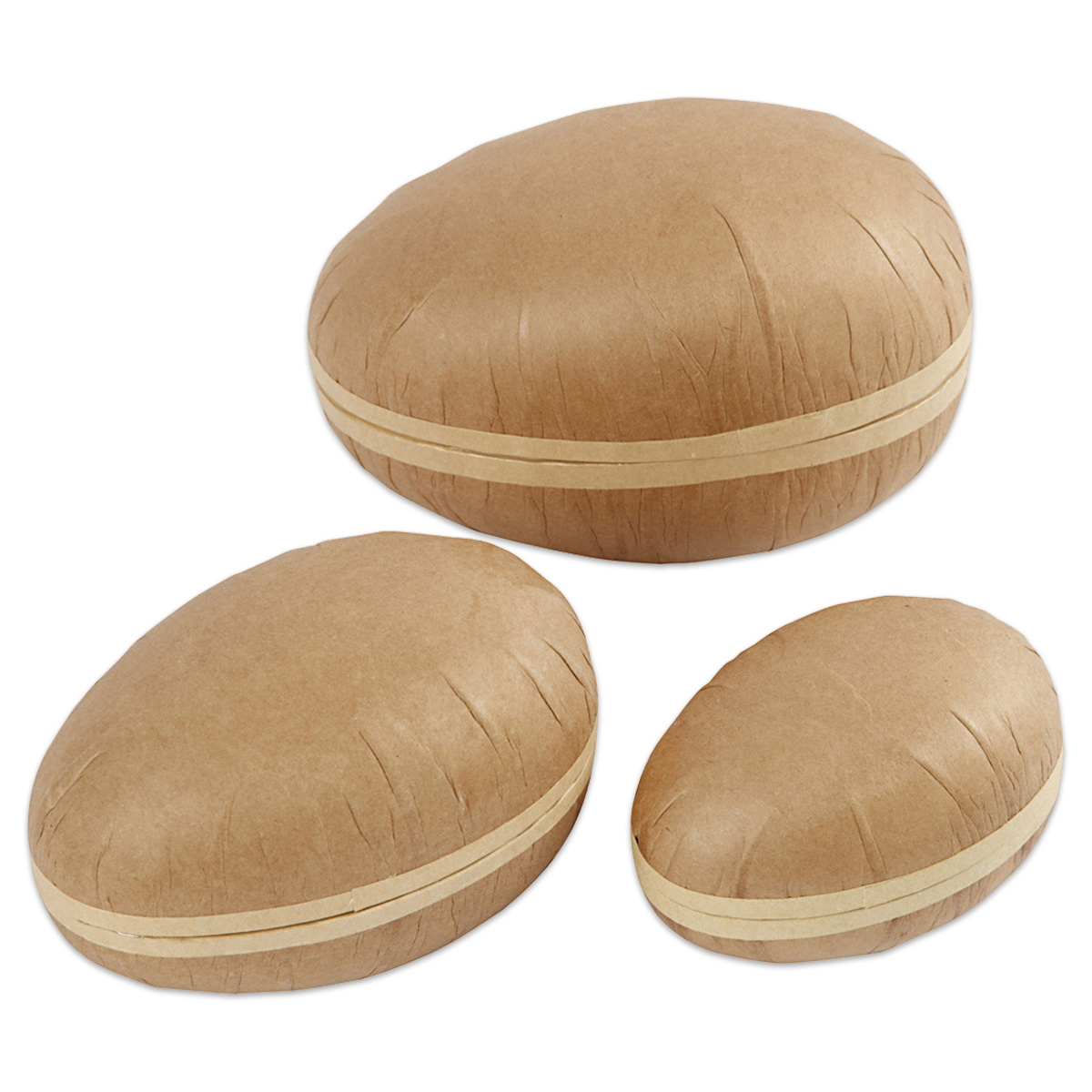 Karton-Eier Set teilbar Ø 12/15/18cm 3St. braun