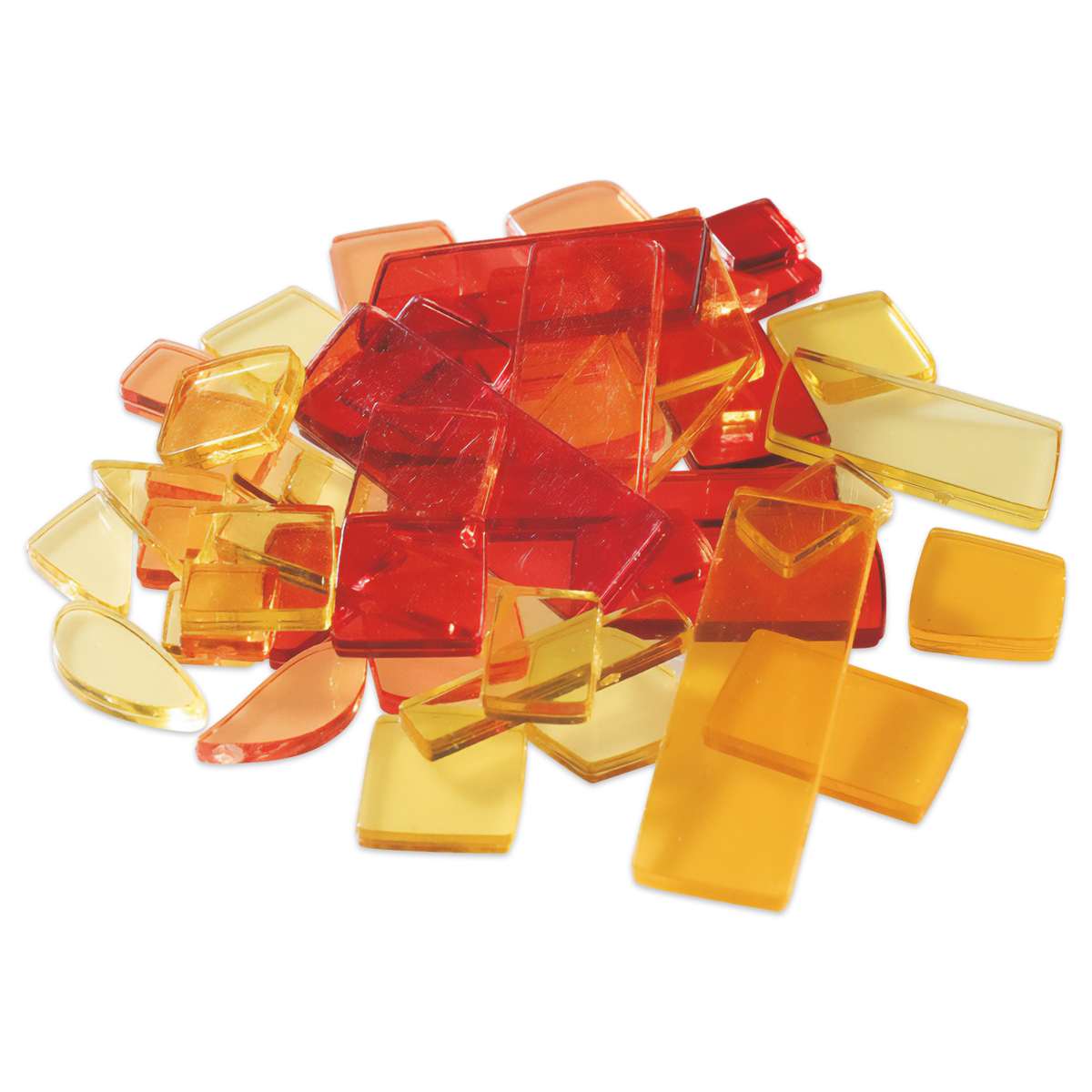 Acryl-Mosaik Lucy Formen-Mix 100g gelb-rot-mix