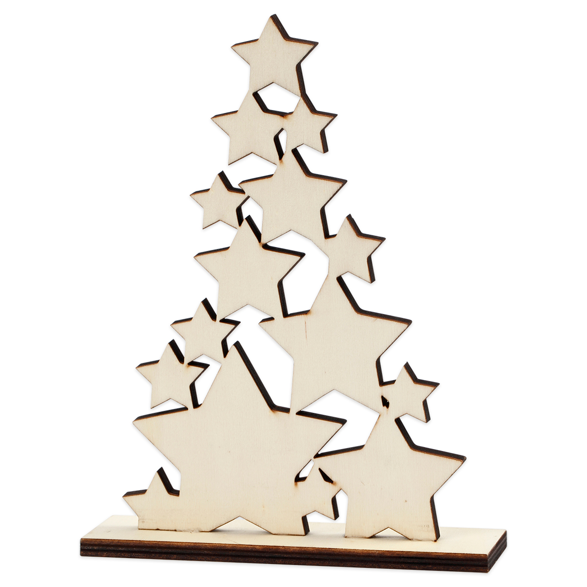 Freistehender Weihnachtsbaum Holz 19,6x14,7x4cm natur