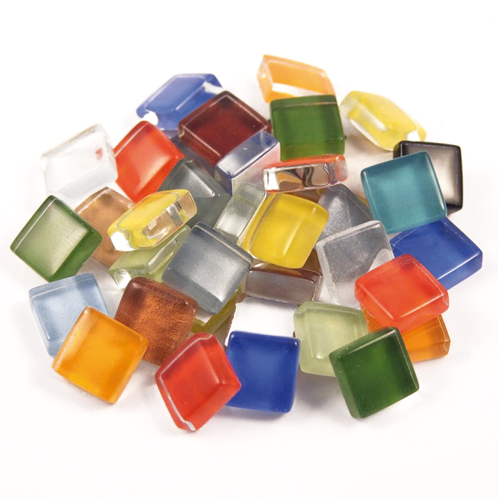 Mosaik Soft-Glas 10x10x4mm 200g bunt mix