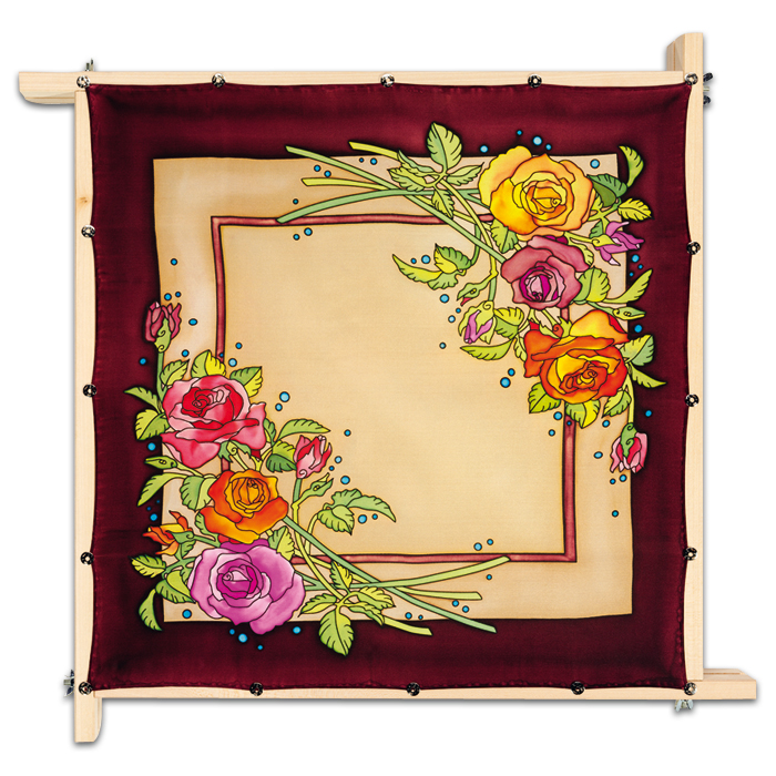 Tuch Gutta schwarz 55x55cm Rose naturweiß