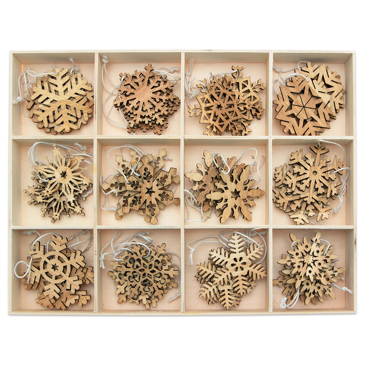 Holzschneeflocken Ø ca. 5x0,2cm  96 St.