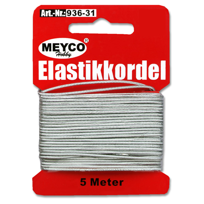 Elastikkordel 1mm 5m silberfarben