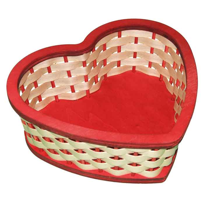 Korbflecht-Set klein Holz ca. 14x9cm Herz natur