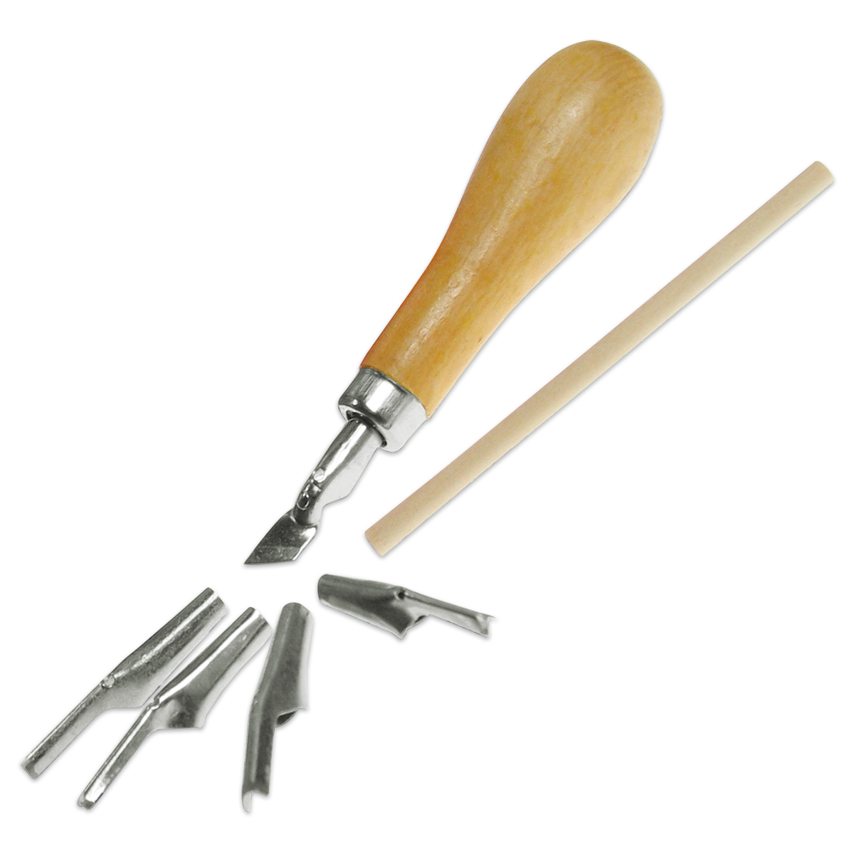Linolmesser-Set Metall/Holz 9cm 5 St.