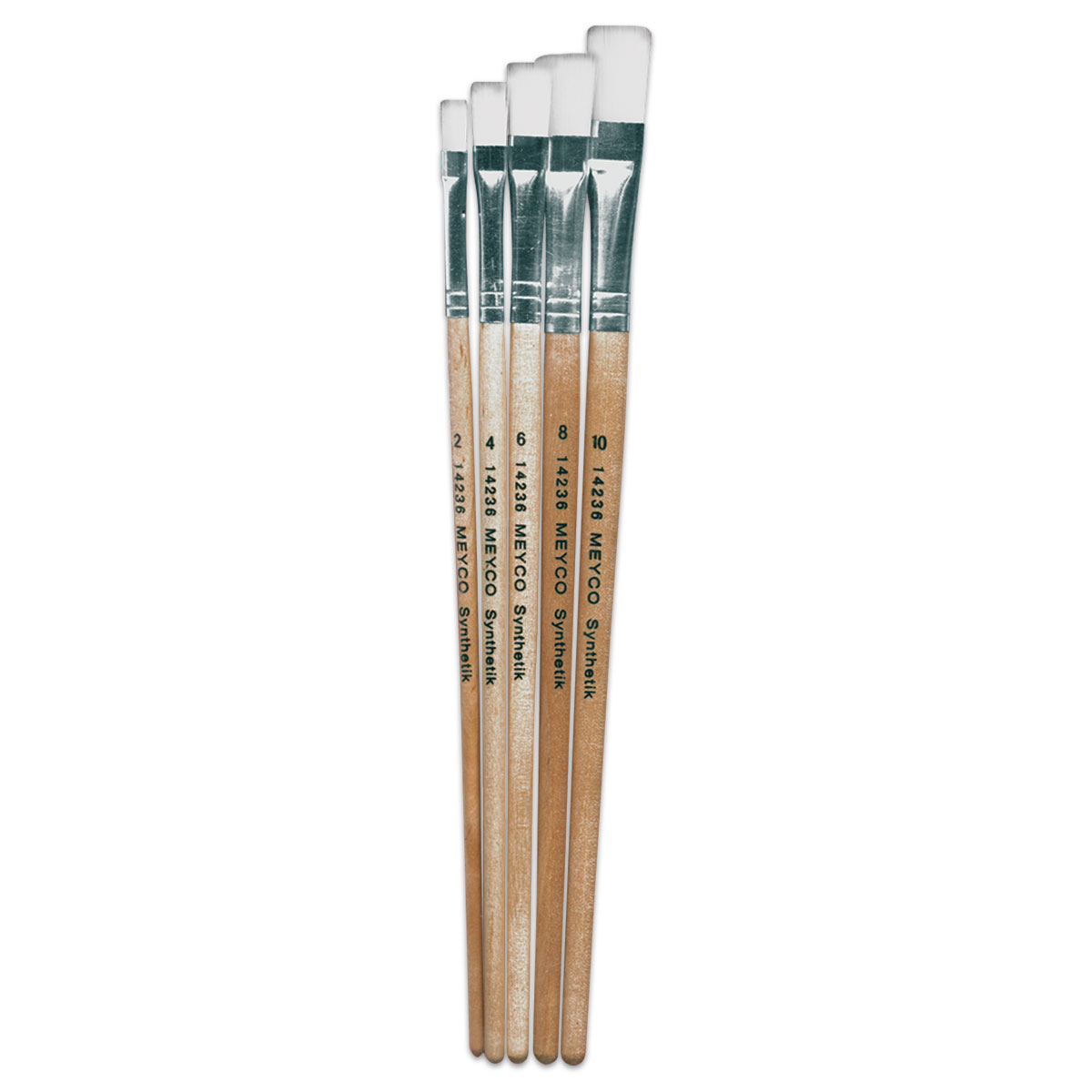 Pinsel Synthetik flach 5er-Set Gr. 2/4/6/8/10