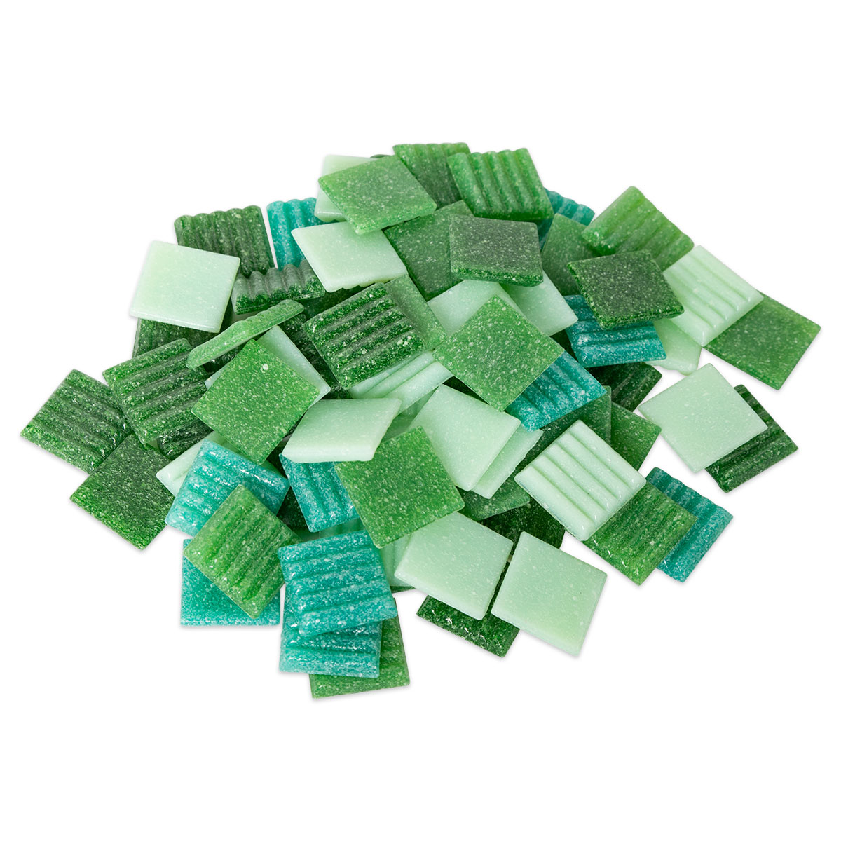Glasmosaik Joy 10x10x4mm 1kg grün mix