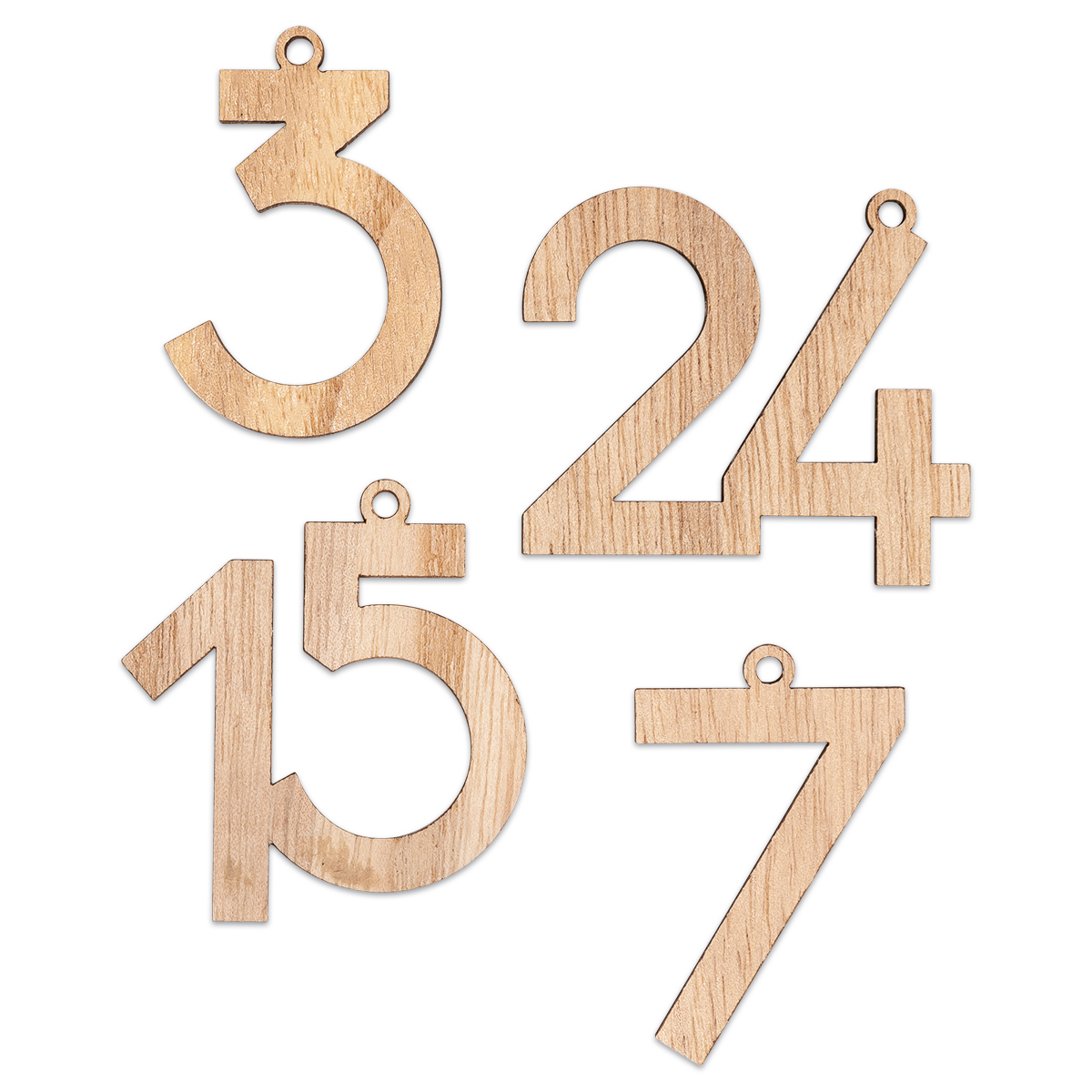 Adventskalender Holzzahlen ca. 5cm 24 St. natur