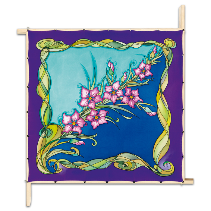 Tuch Gutta schwarz 90x90cm Iris naturweiß