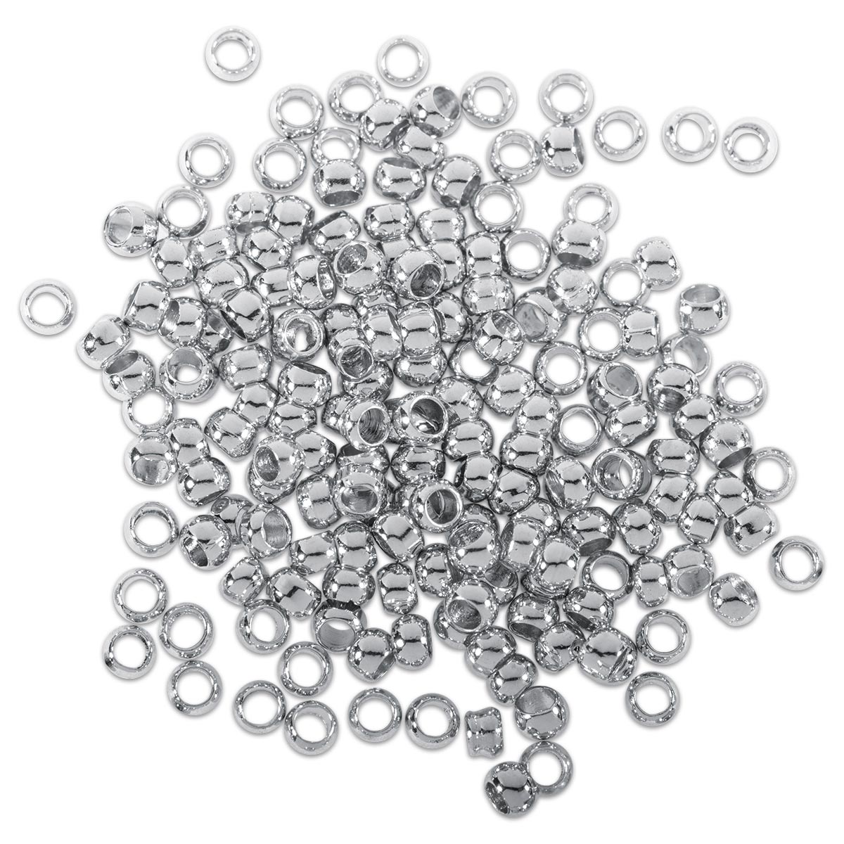 Quetschperlen Metall 3mm 3,3g ca. 50 St. platinfarben