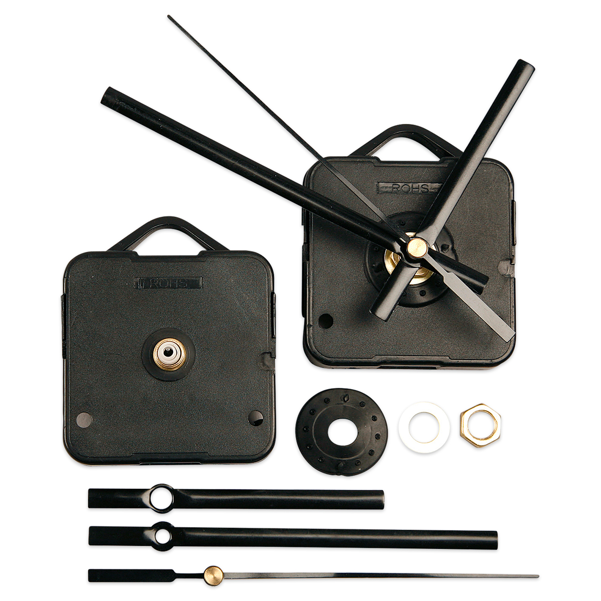 Uhrwerk-Set Kunststoff-Gehäuse 55x55x15mm schwarz
