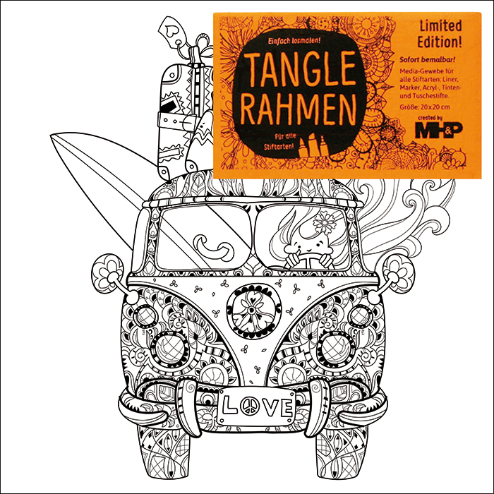 Tangle-Keilrahmen 20x20x2cm Strandbus