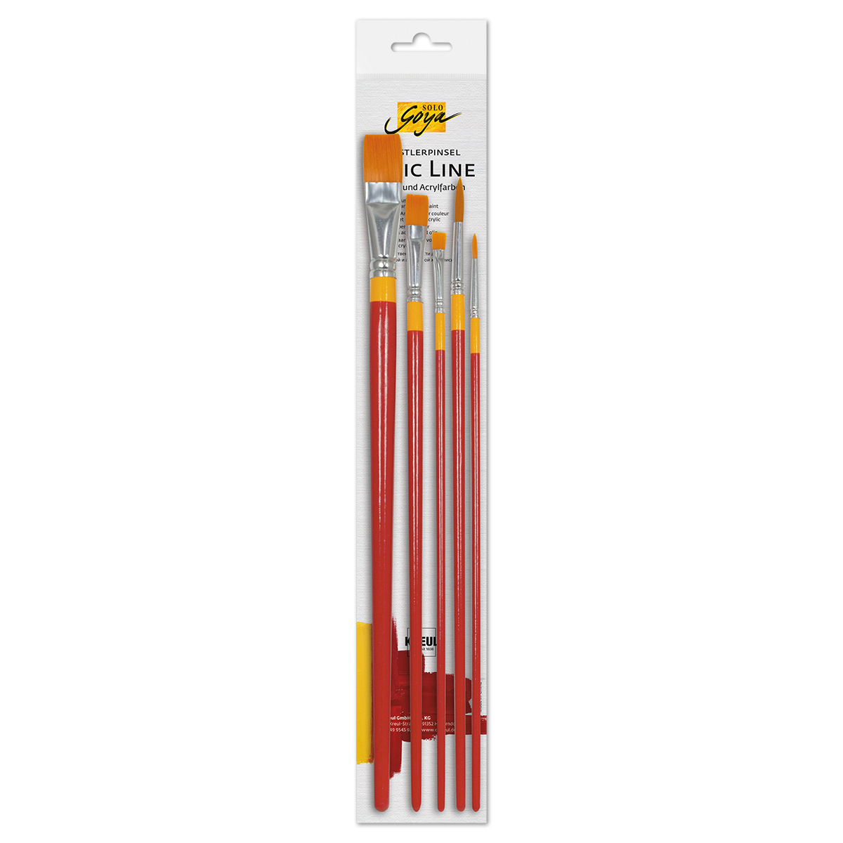 SOLO GOYA Pinsel Synthetik rund/flach 5er-Set