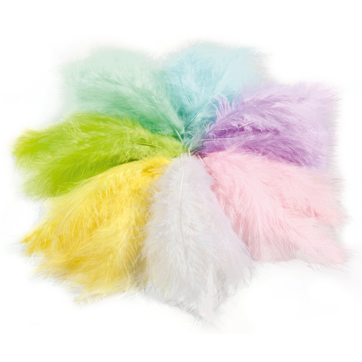 Flauschfedern Pastell mix 100g