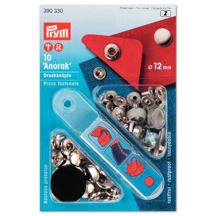 Prym Druckknöpfe Anorak 12mm 10 St. silberfarben