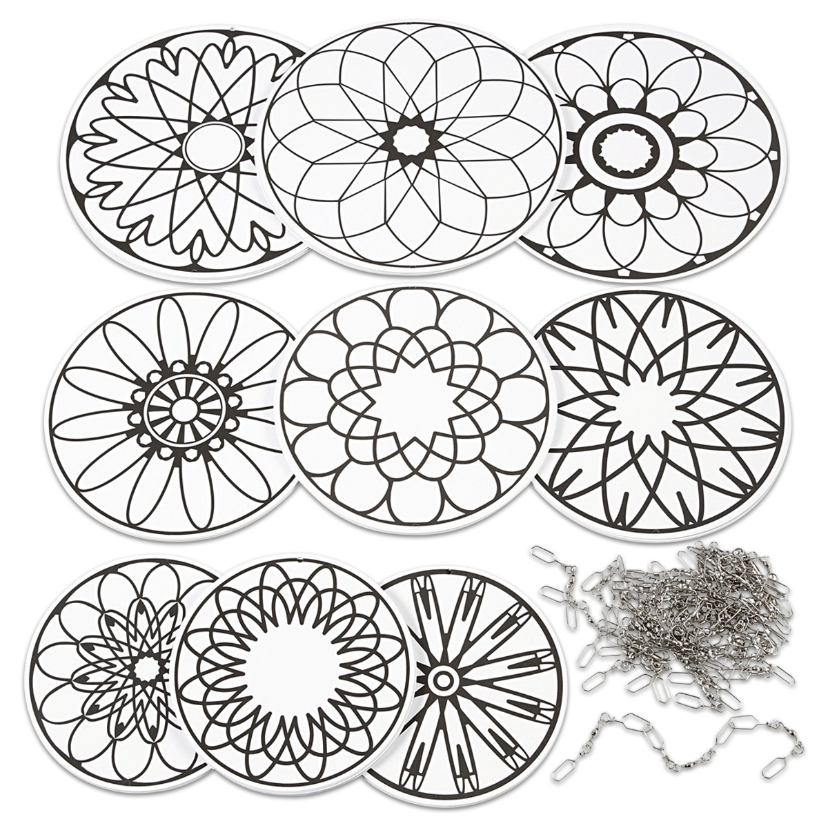 Mandala-Aufhänger Großpackung 9 Motive 60 St. weiß