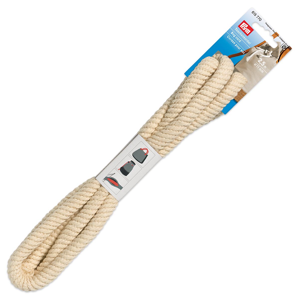 Taschenkordel Ø 11mm 2,5m rohweiß