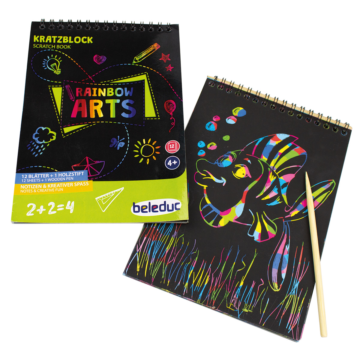 Kratzblock Rainbow 14x20cm 12 Bl.