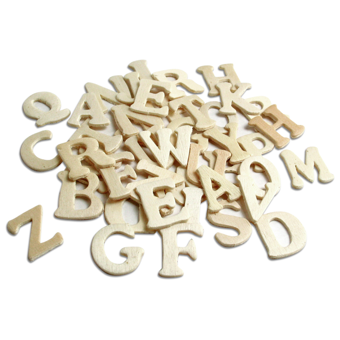 Holzbuchstaben ca. 1,8mm 20mm hoch 50 St. natur
